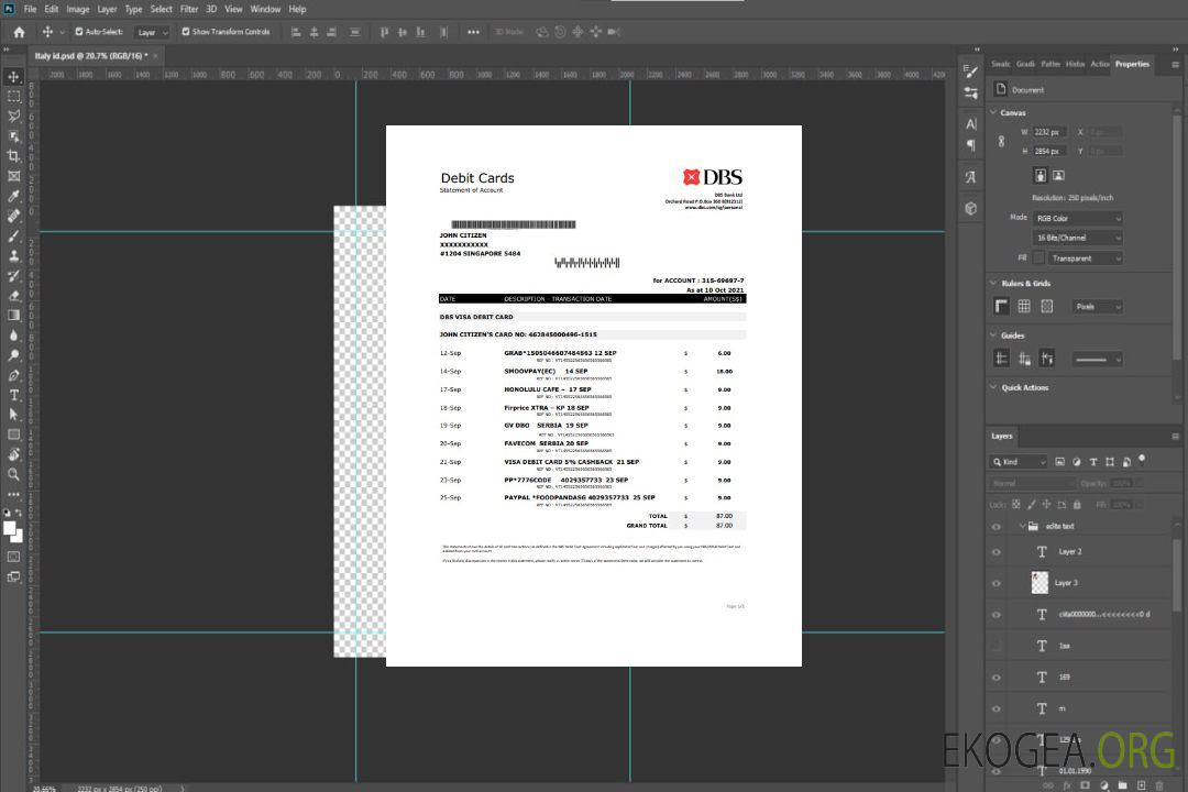 Modèle de justificatif de domicile de la banque DBS de Singapour au format .xls et .pdf template Modèle de justificatif de domicile de la banque DBS de Singapour au format .xls et .pdf template